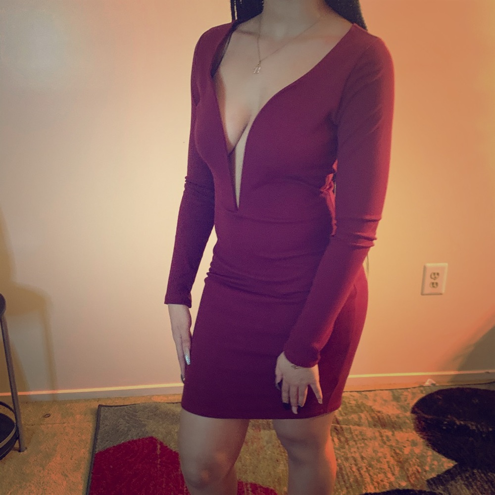 Maroon cocktail dress